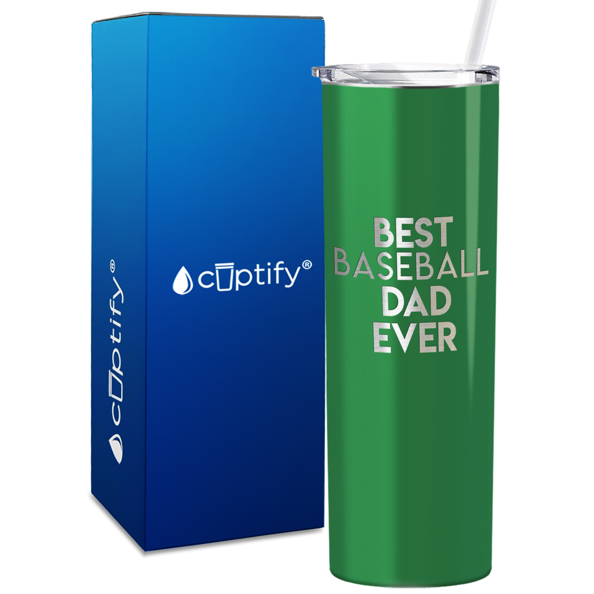 Best Baseball Dad Ever 20oz Skinny Tumbler