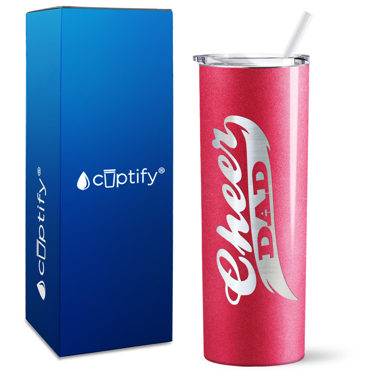 Cheer Dad on 20oz Skinny Tumbler