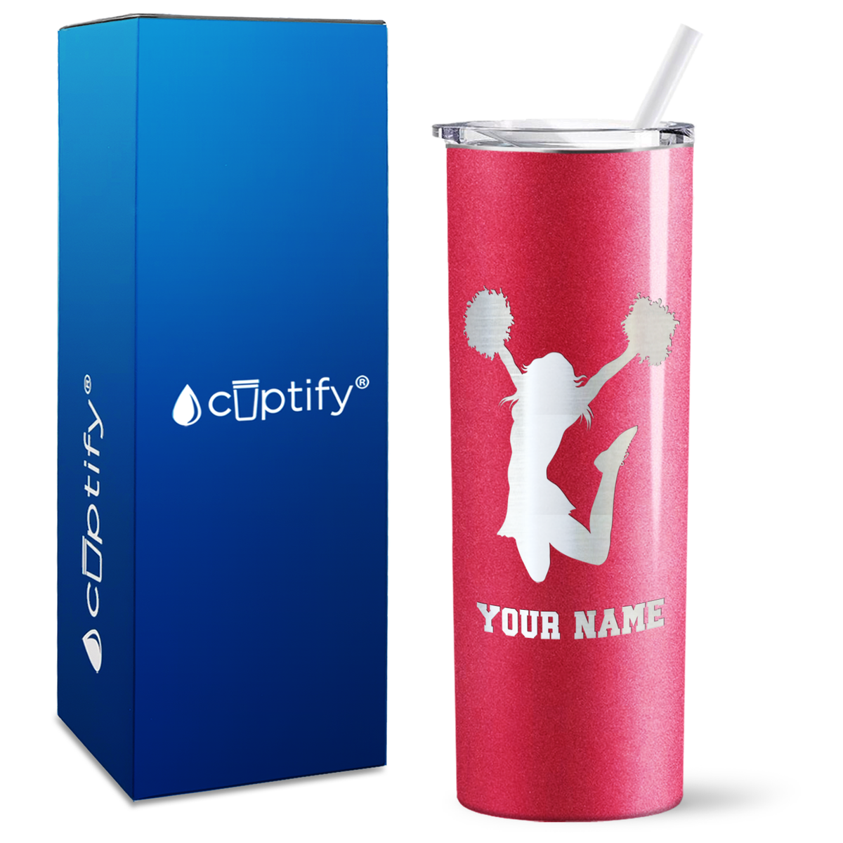 Personalized Cheerleader on 20oz Skinny Tumbler