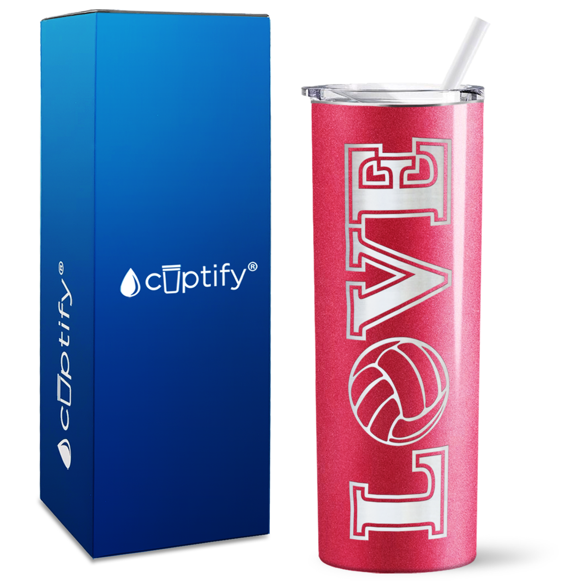 LOVE Volleyball on 20oz Skinny Tumbler