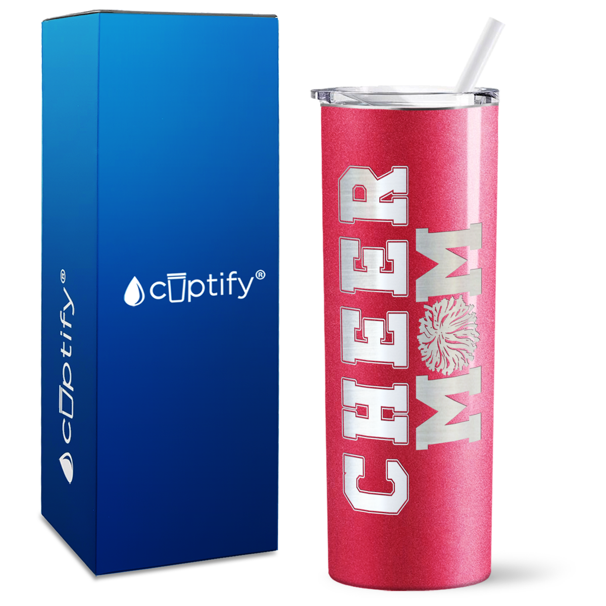 Cheer Mom on 20oz Skinny Tumbler