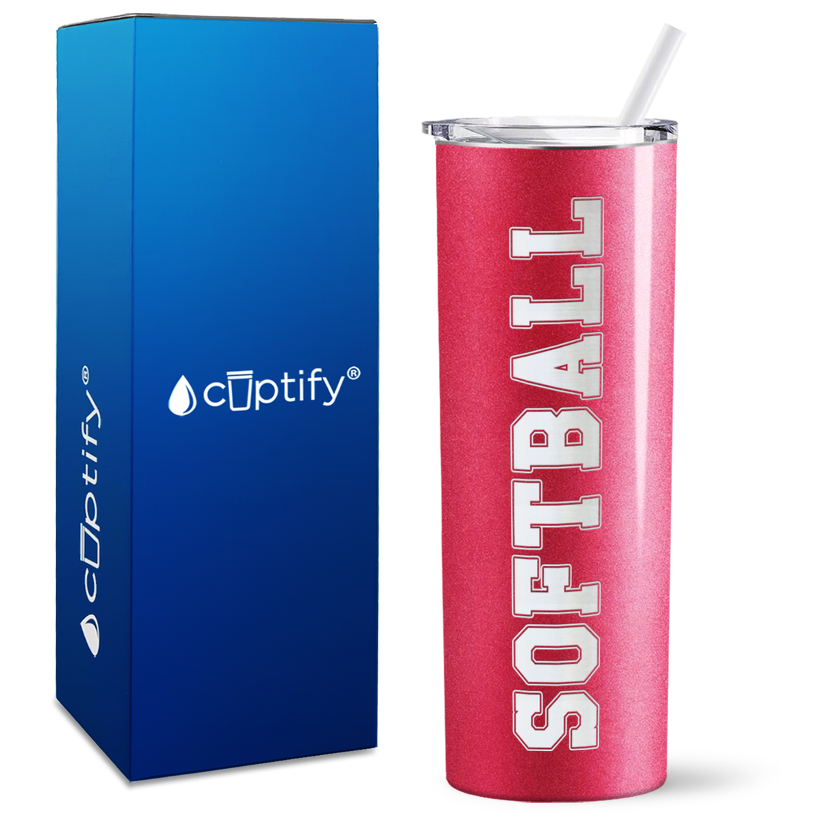 Softball on 20oz Skinny Tumbler