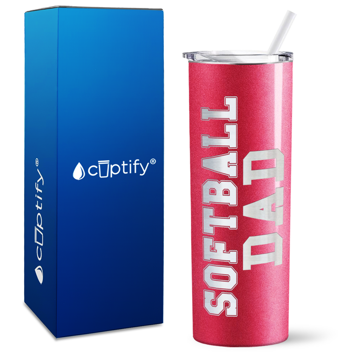 Softball Dad on 20oz Skinny Tumbler