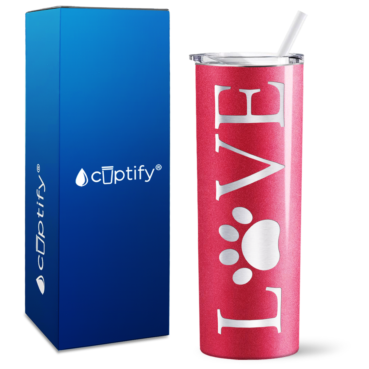LOVE Dog on 20oz Skinny Tumbler
