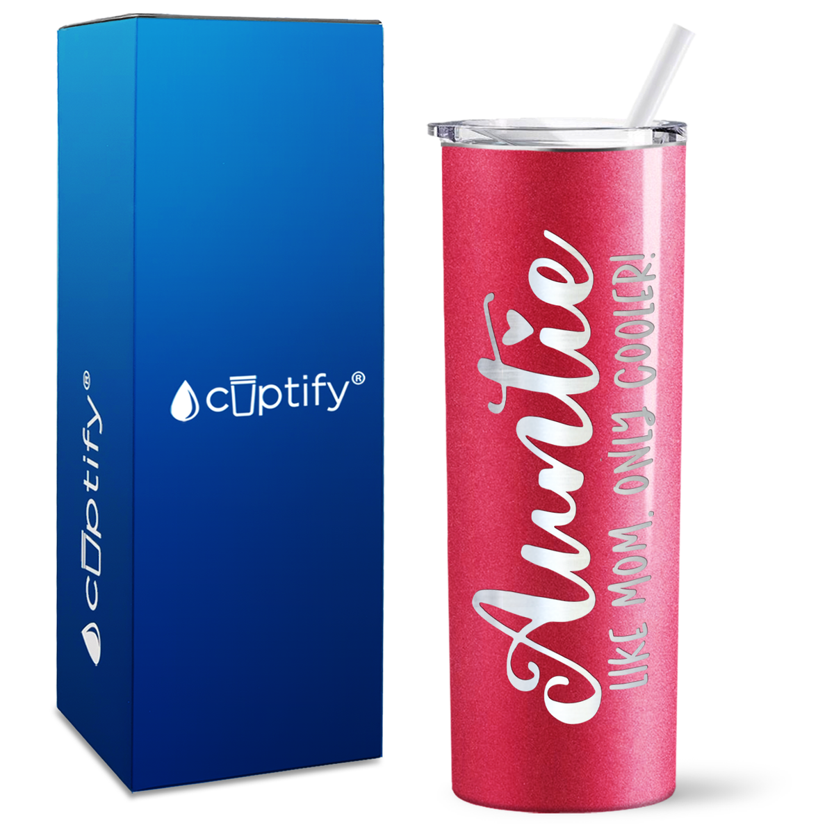 Auntie Like Mom Only Cooler 20oz Skinny Tumbler