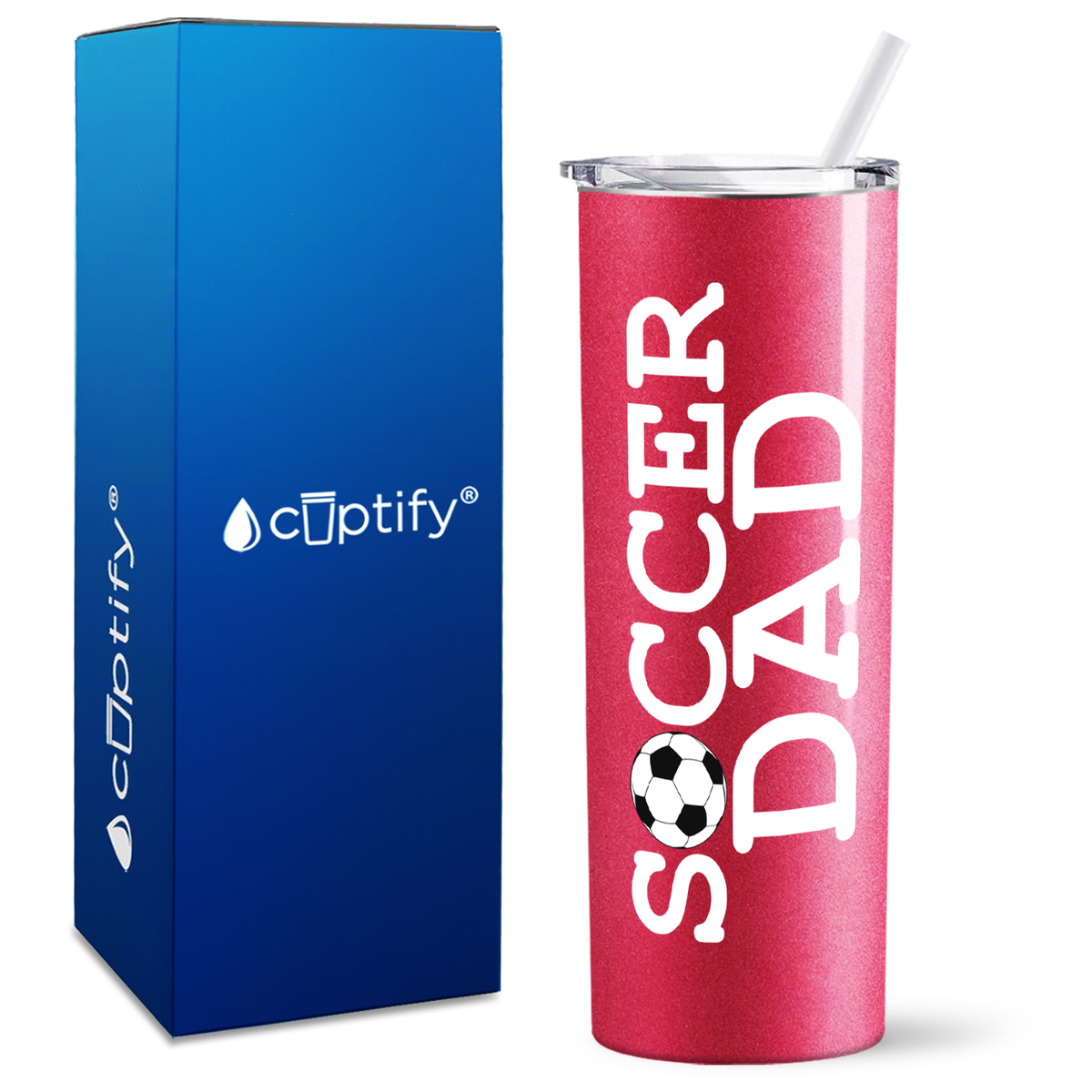 Soccer Ball Dad on 20oz Skinny Tumbler