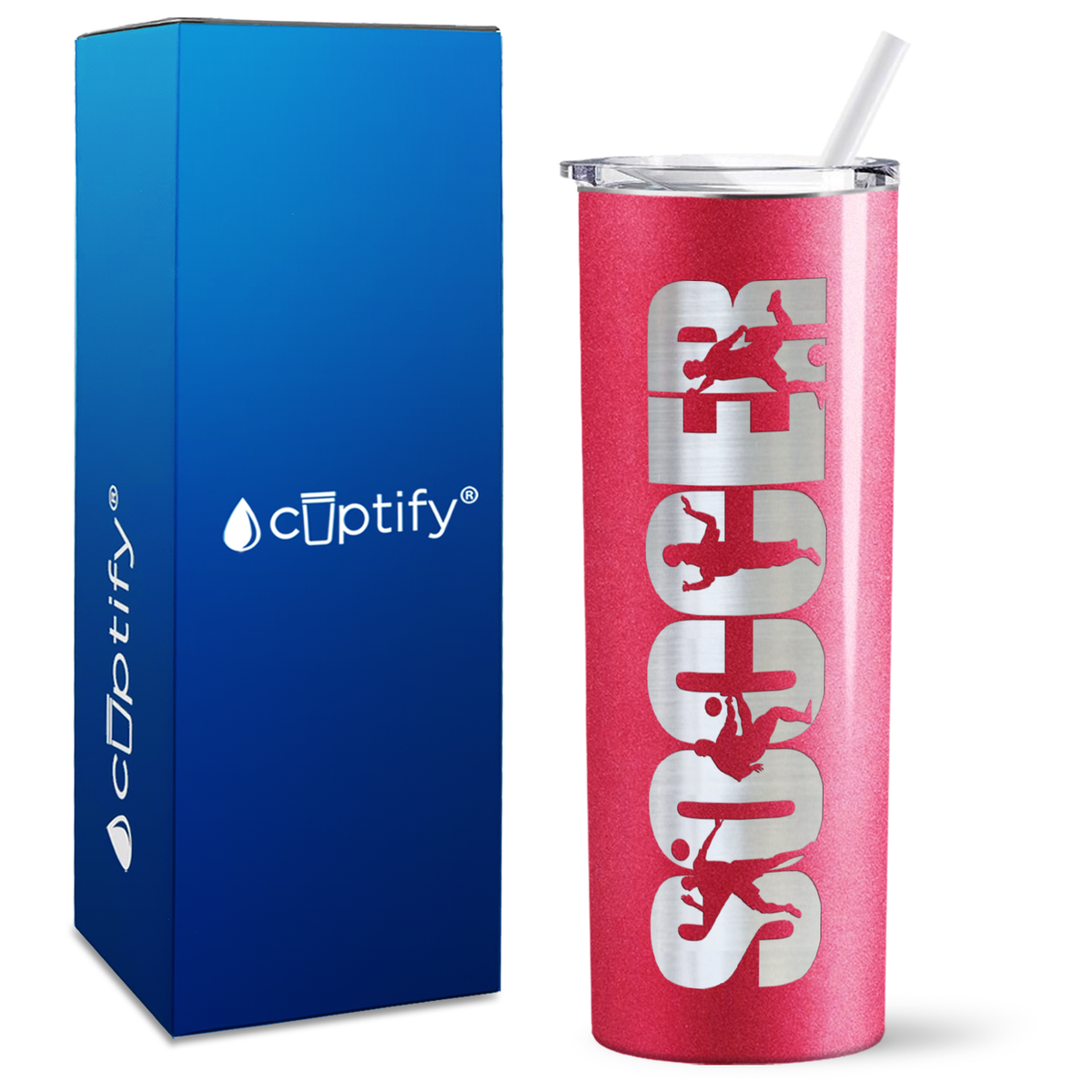 Soccer Players on 20oz Skinny Tumbler