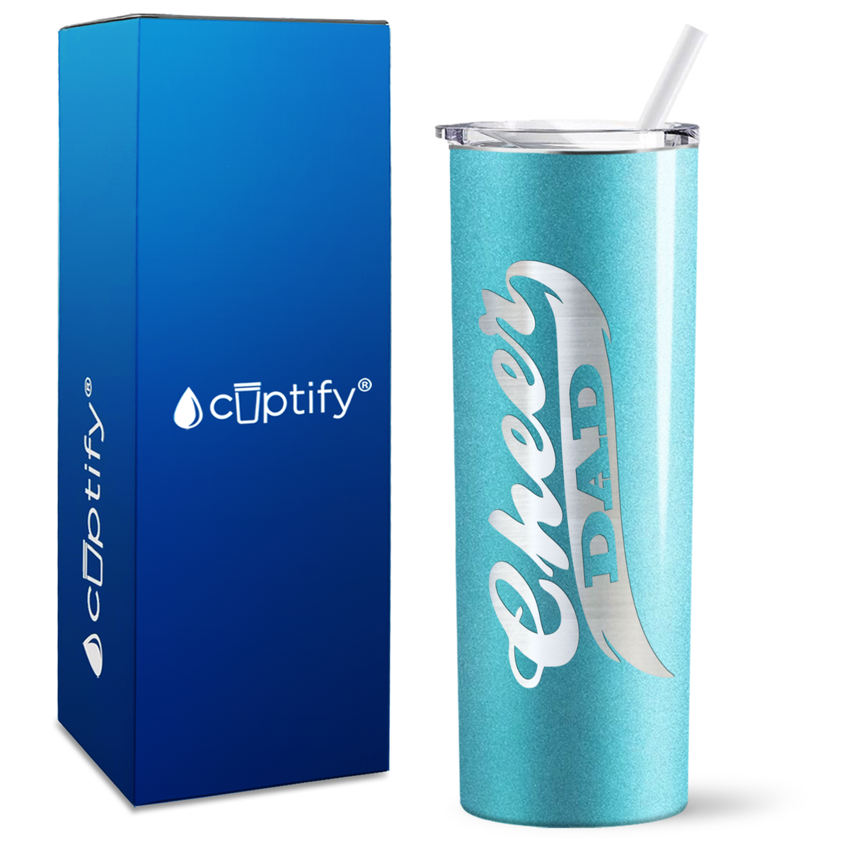 Cheer Dad on 20oz Skinny Tumbler