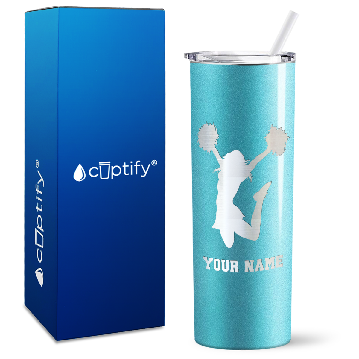Personalized Cheerleader on 20oz Skinny Tumbler