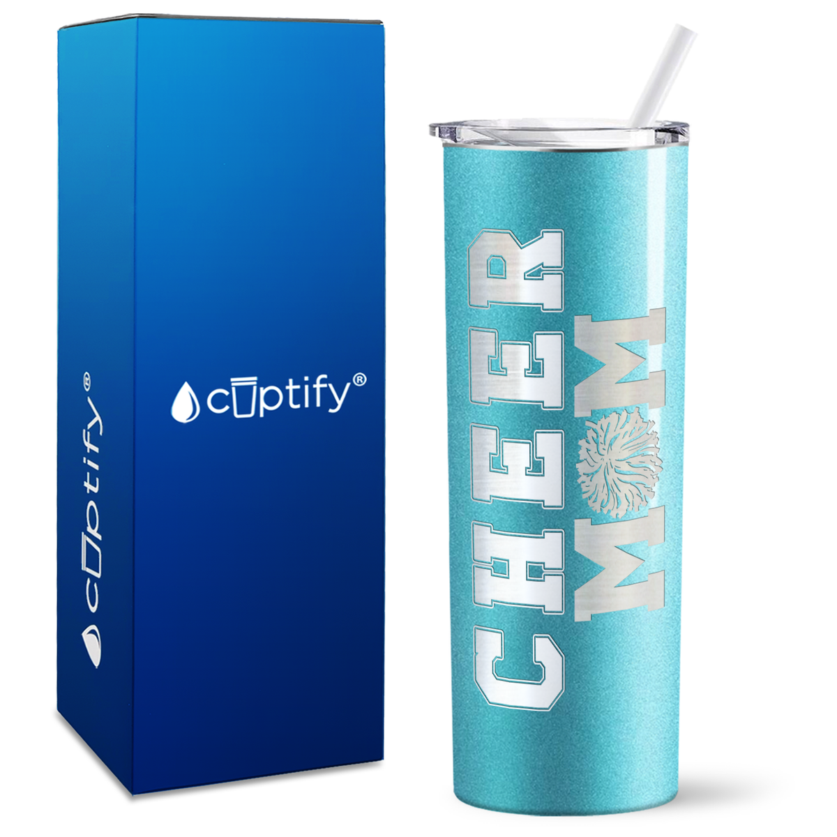 Cheer Mom on 20oz Skinny Tumbler