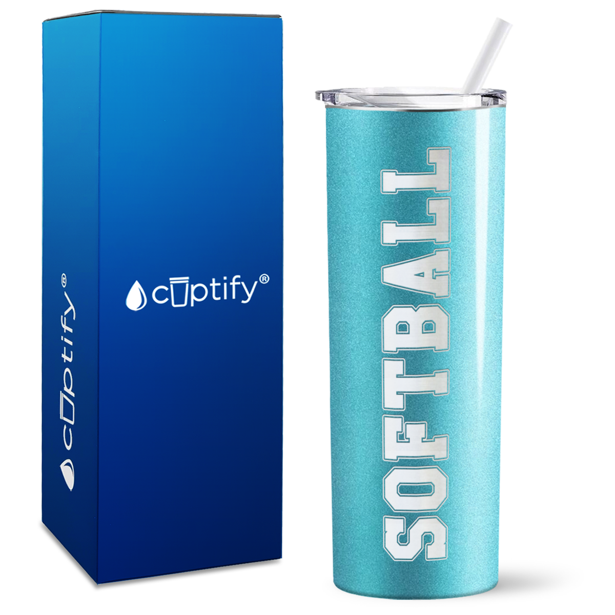 Softball on 20oz Skinny Tumbler