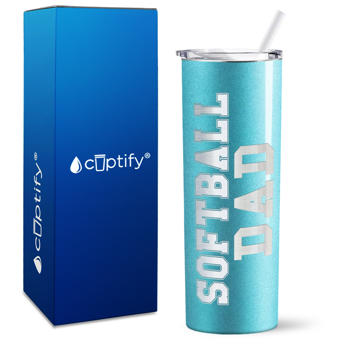 Softball Dad on 20oz Skinny Tumbler