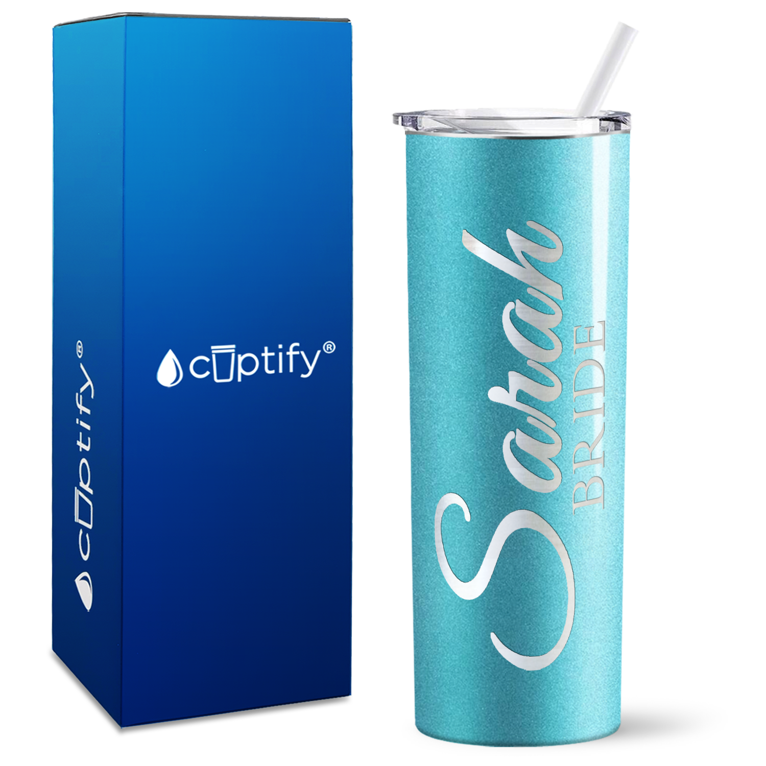 Personalized Bride on 20oz Skinny Tumbler
