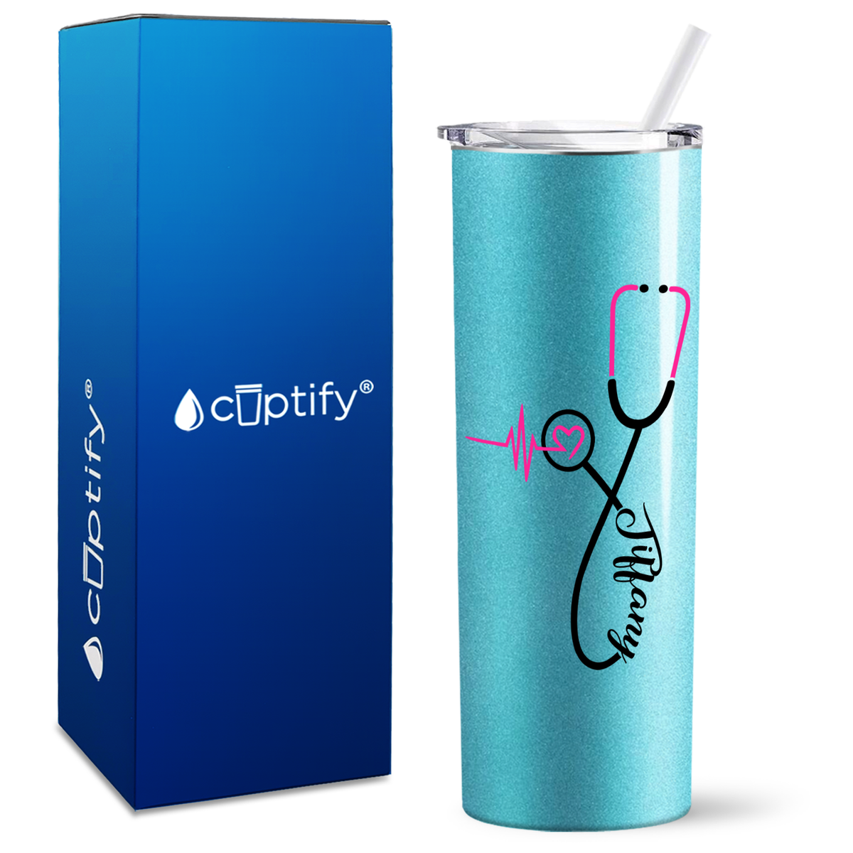Personalized Nursing Stethoscope on Skinny Tumbler