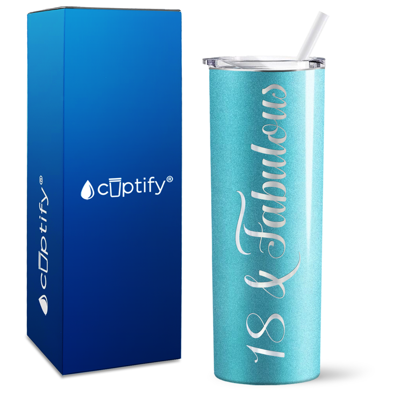 18 and Fabulous on 20oz Skinny Tumbler