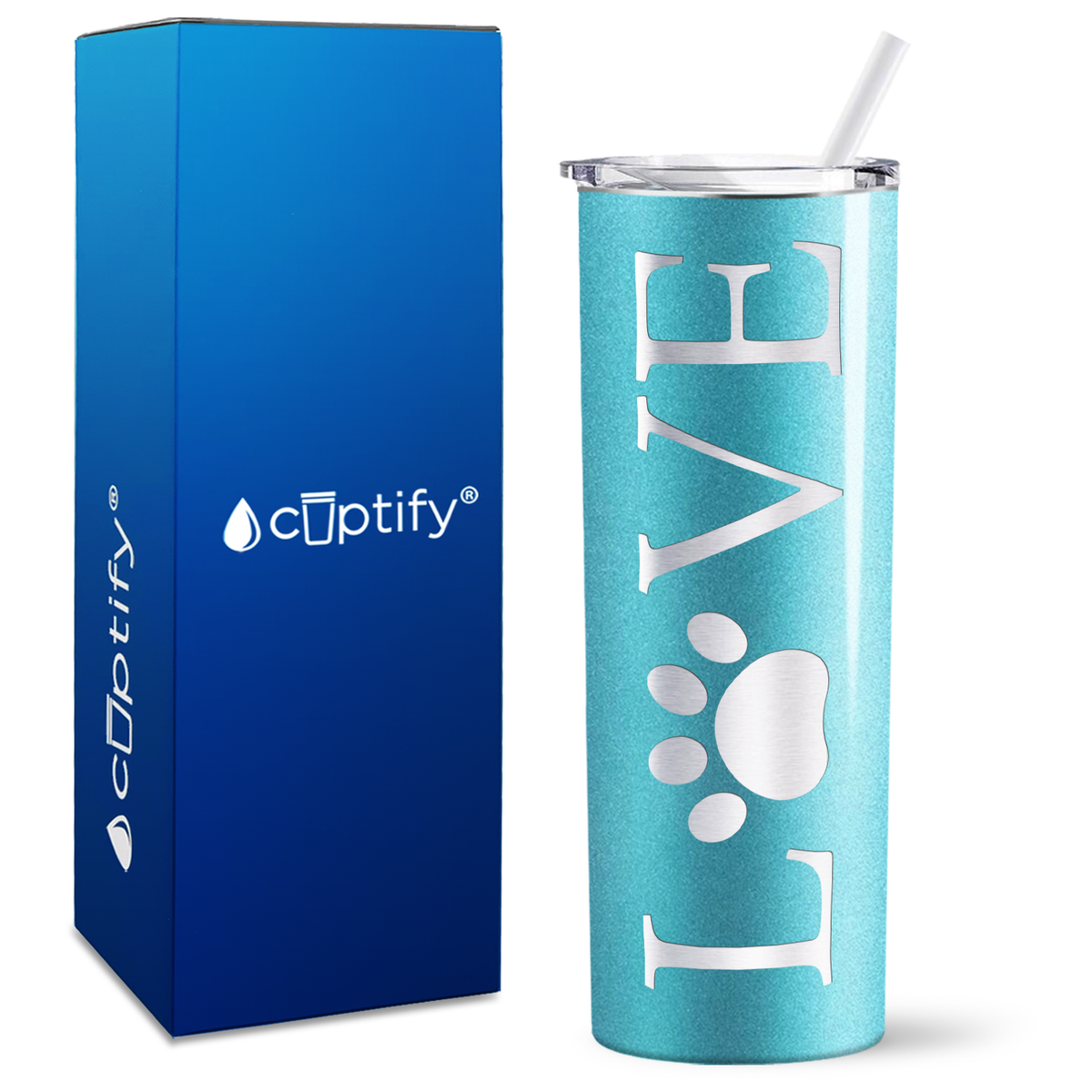 LOVE Dog on 20oz Skinny Tumbler