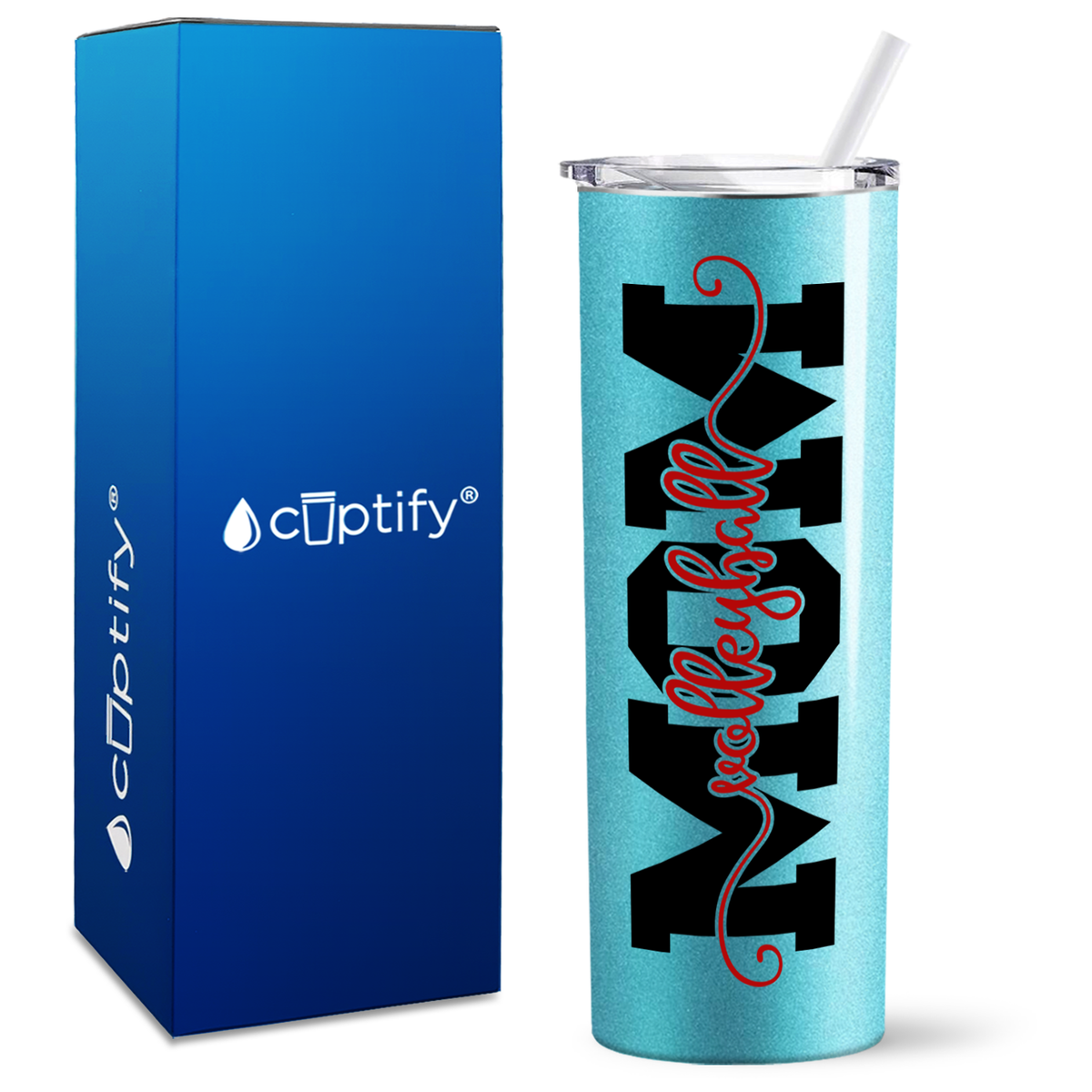 Volleyball Mom Swish on 20oz Skinny Tumbler
