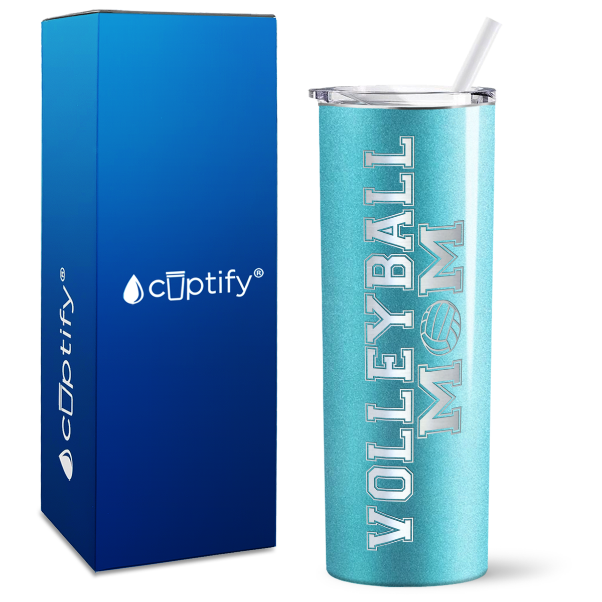 Volleyball Mom on 20oz Skinny Tumbler