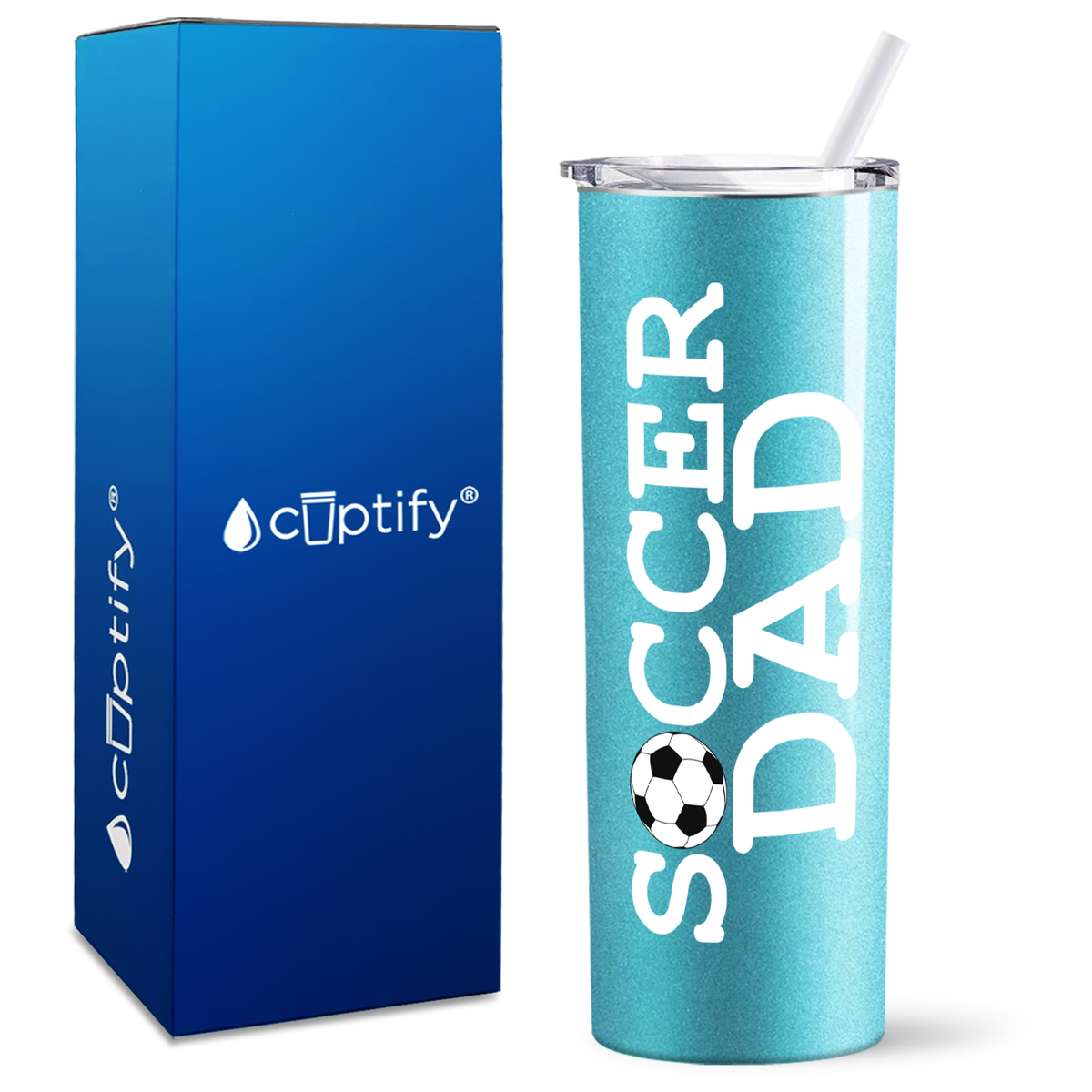Soccer Ball Dad on 20oz Skinny Tumbler