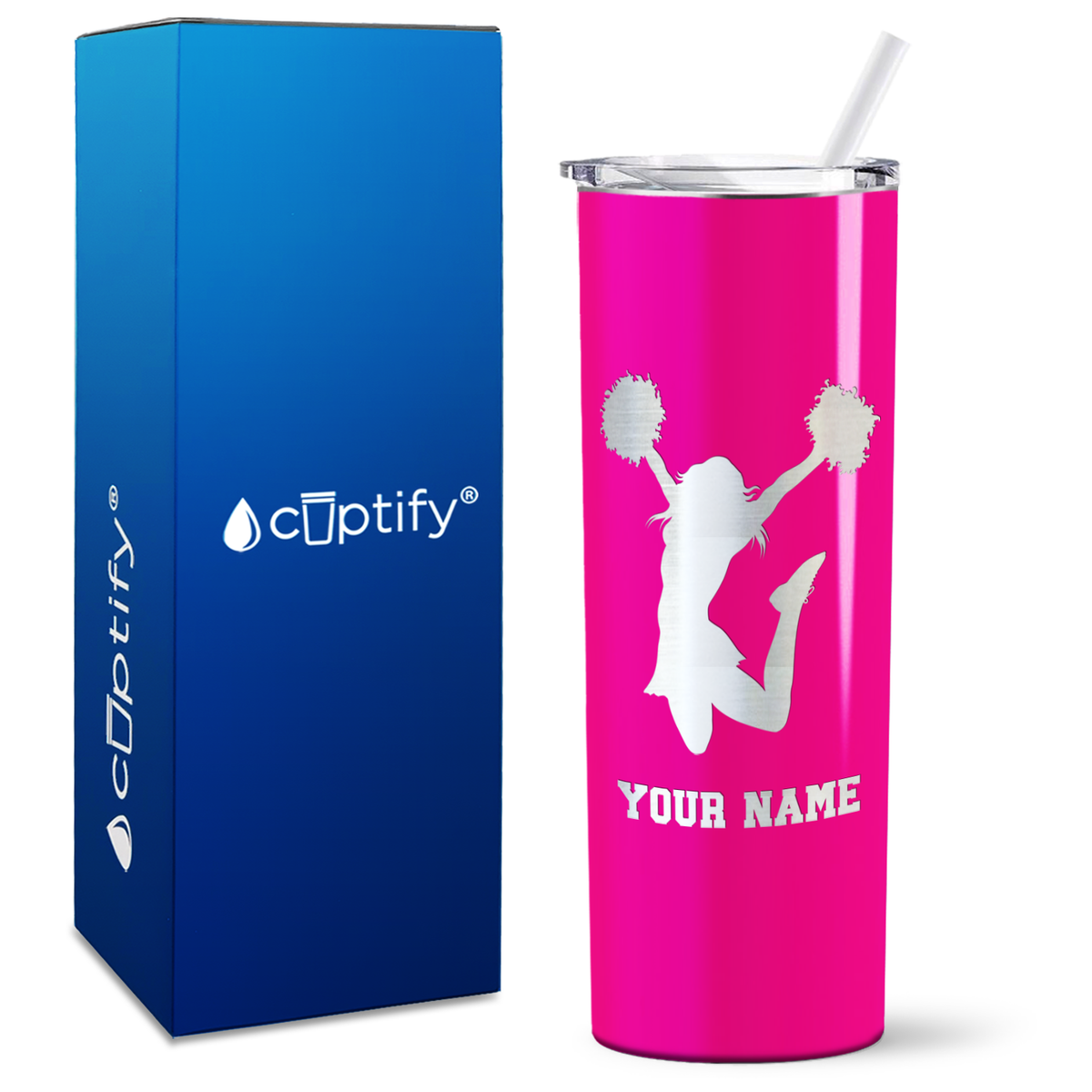 Personalized Cheerleader on 20oz Skinny Tumbler