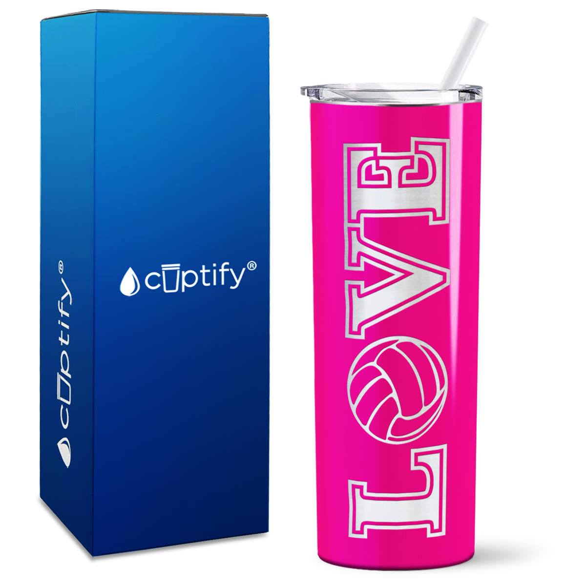 LOVE Volleyball on 20oz Skinny Tumbler