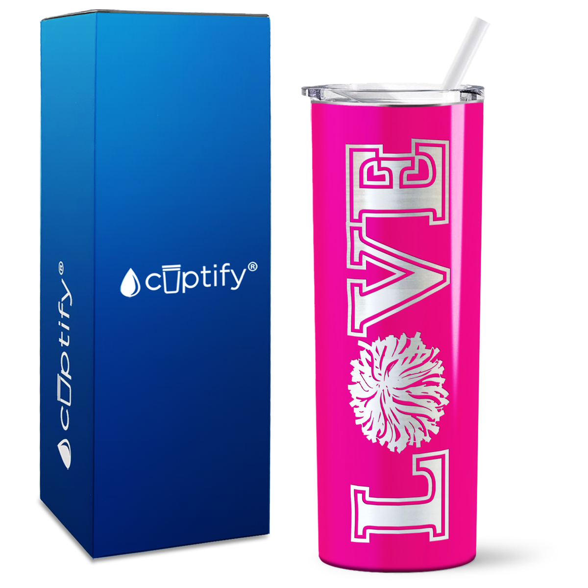 LOVE Cheer on 20oz Skinny Tumbler