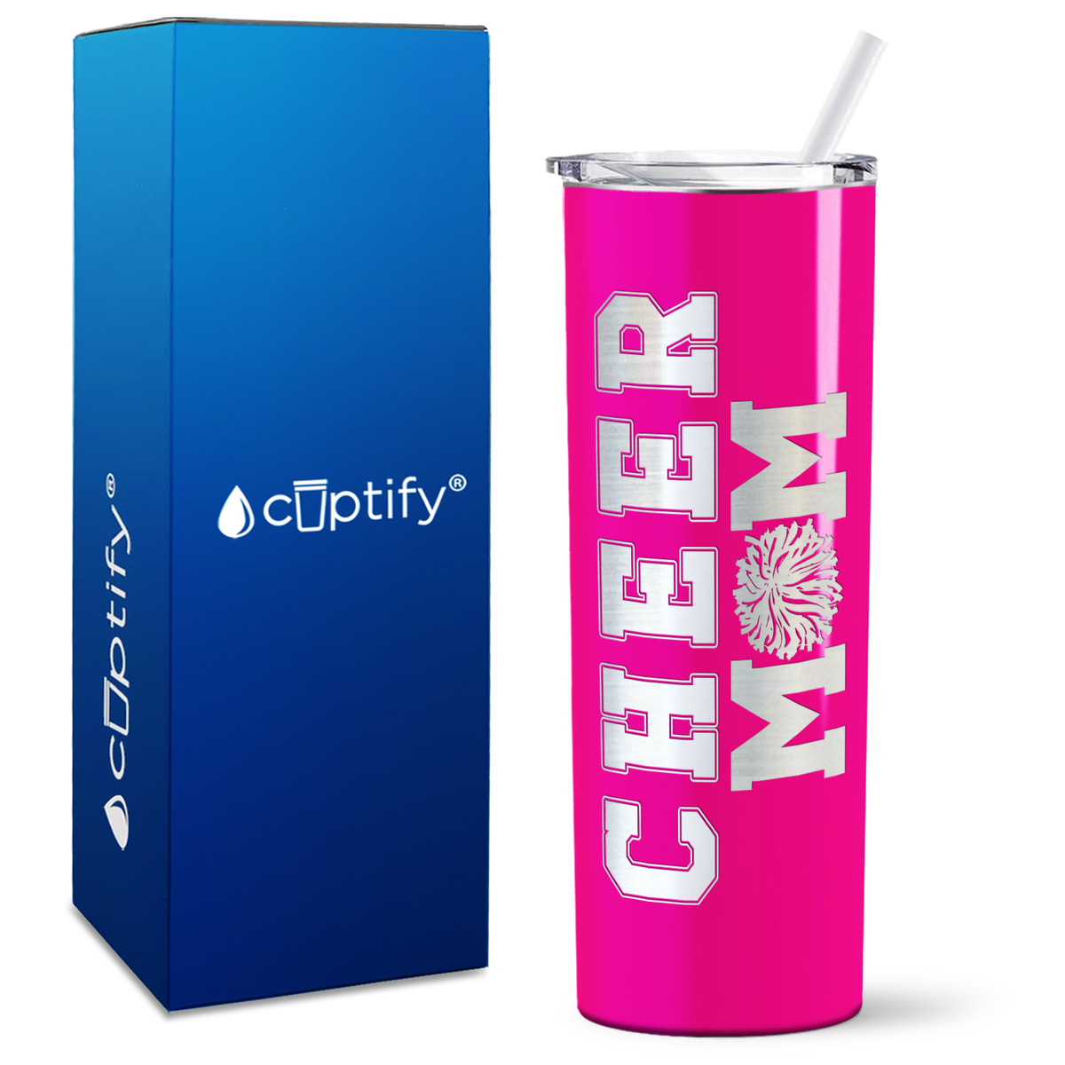Cheer Mom on 20oz Skinny Tumbler