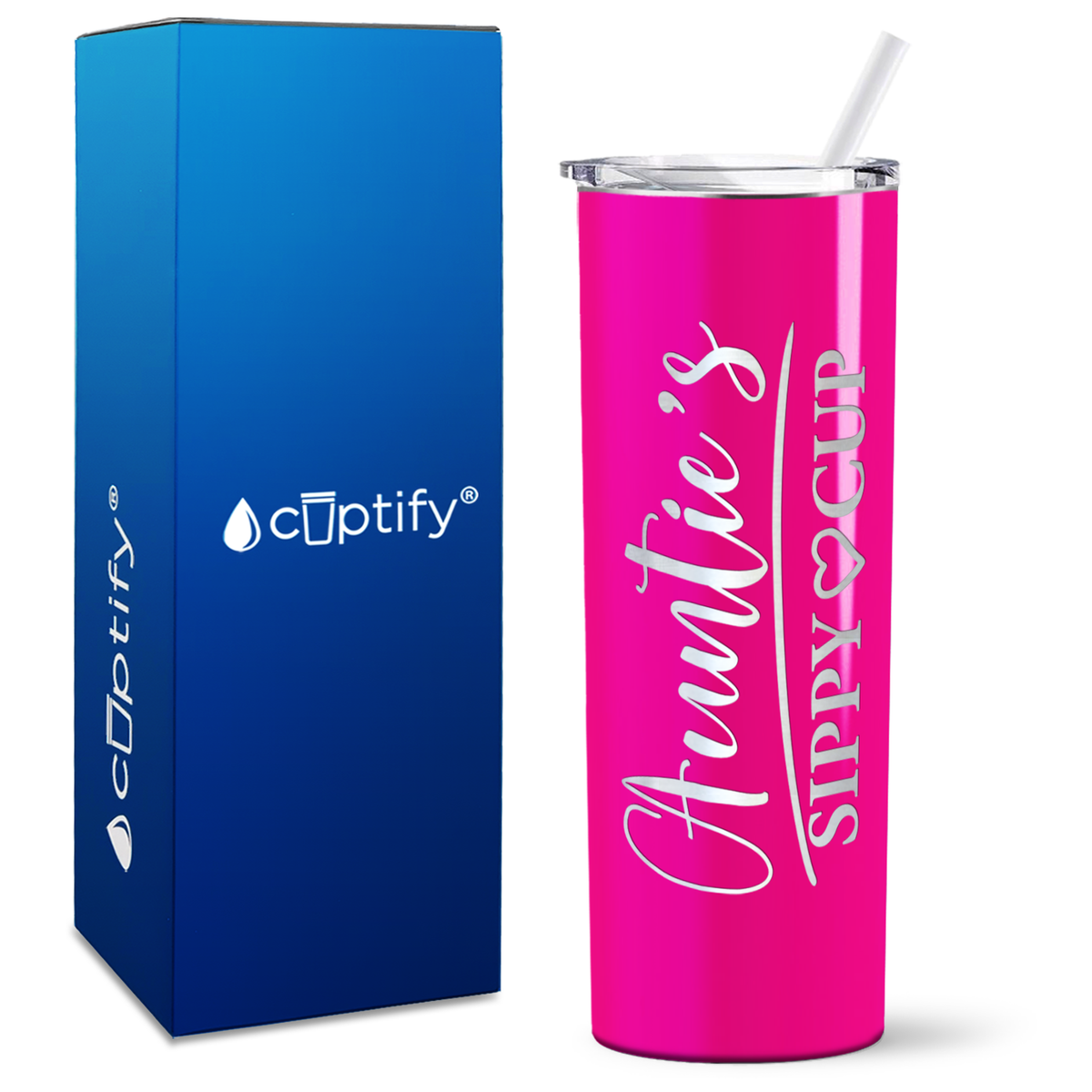 Auntie's Sippy Cup on 20oz Skinny 20oz Tumbler