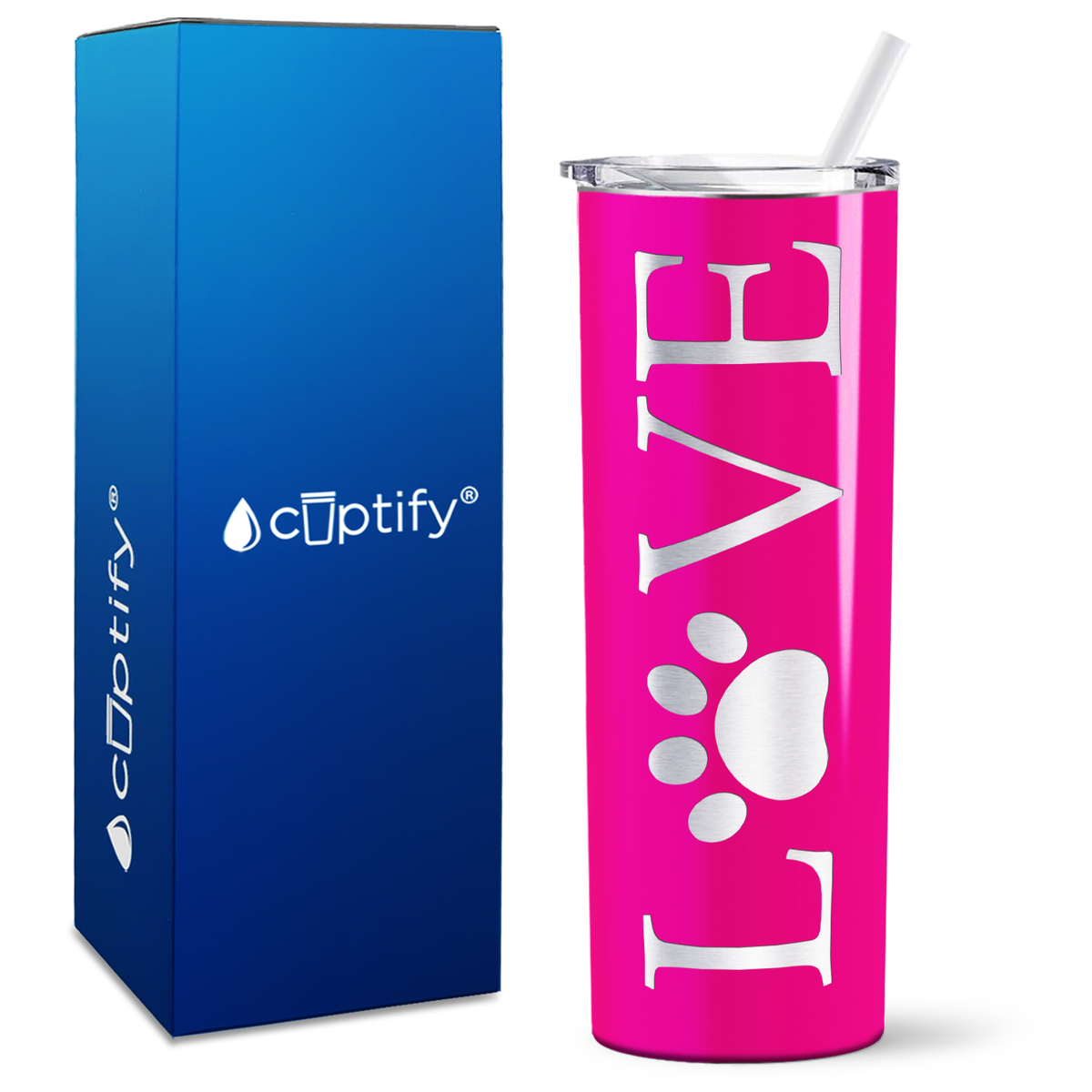 LOVE Dog on 20oz Skinny Tumbler