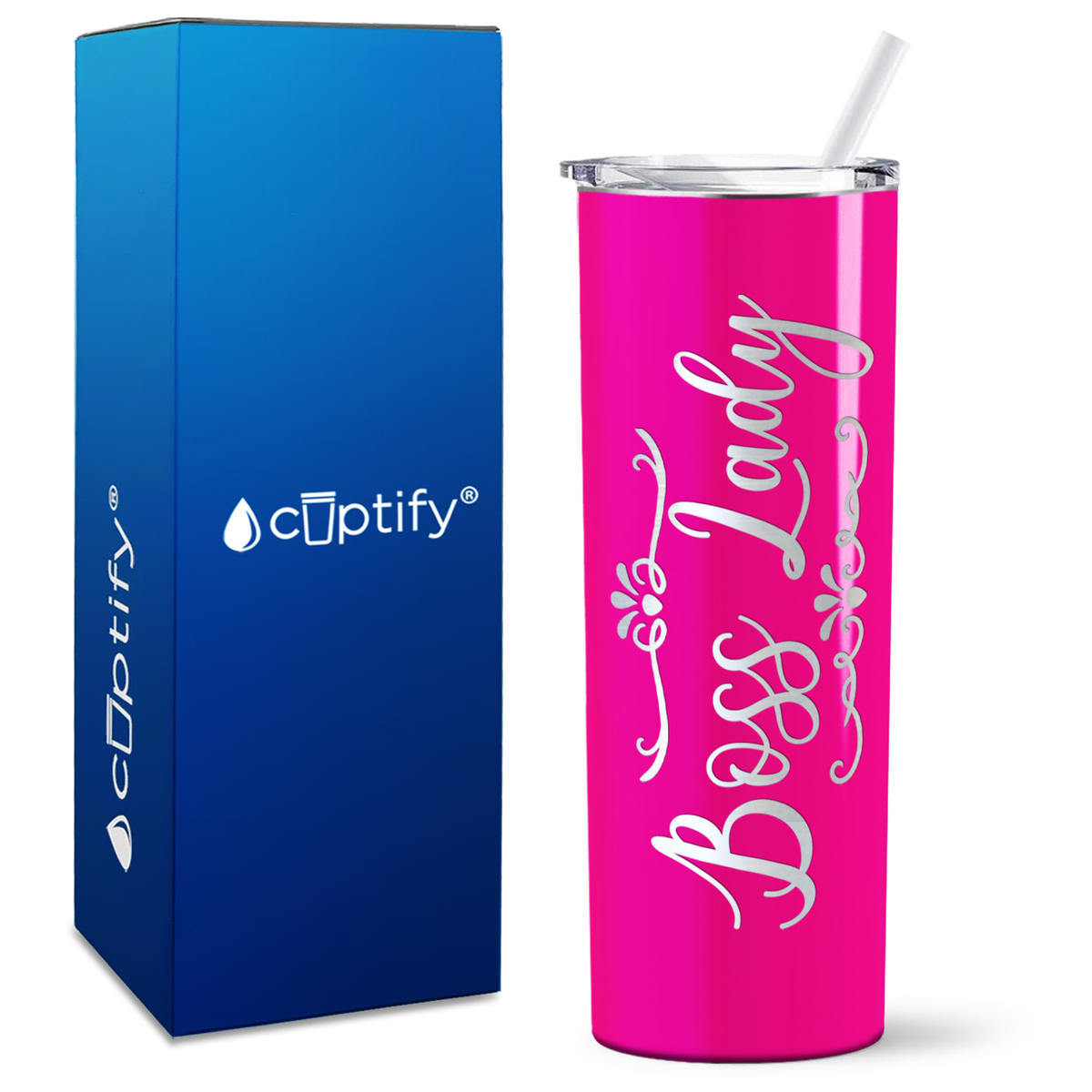Boss Lady on Skinny 20oz Tumbler