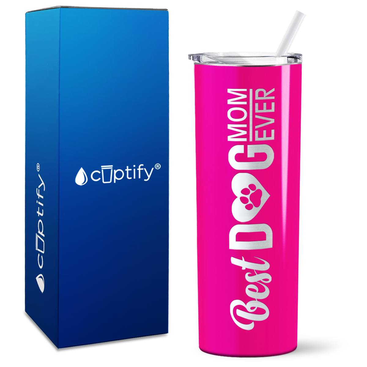 Best Dog Mom Ever on 20oz Skinny Tumbler