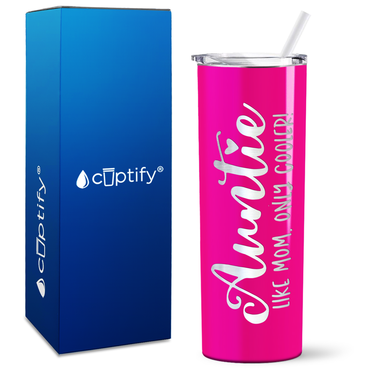 Auntie Like Mom Only Cooler 20oz Skinny Tumbler