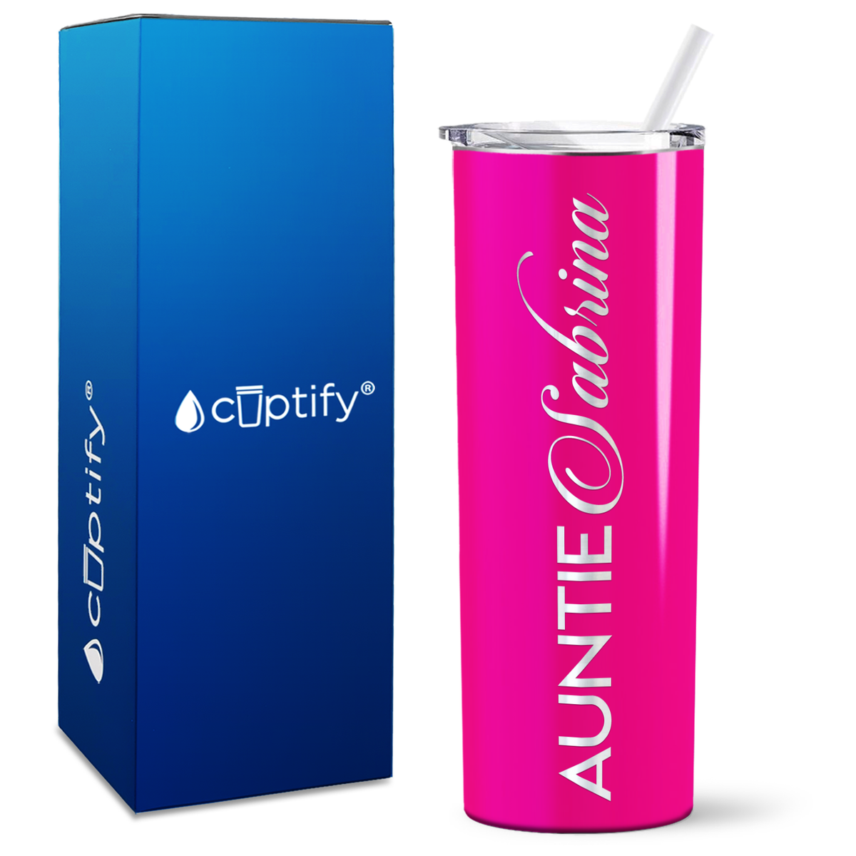 Personalized Auntie 20oz Skinny Tumbler