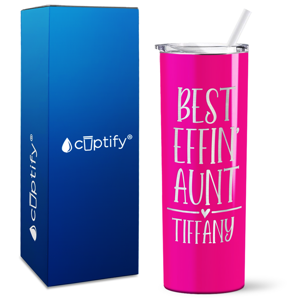 Personalized Best Effin' Aunt 20oz Skinny Tumbler