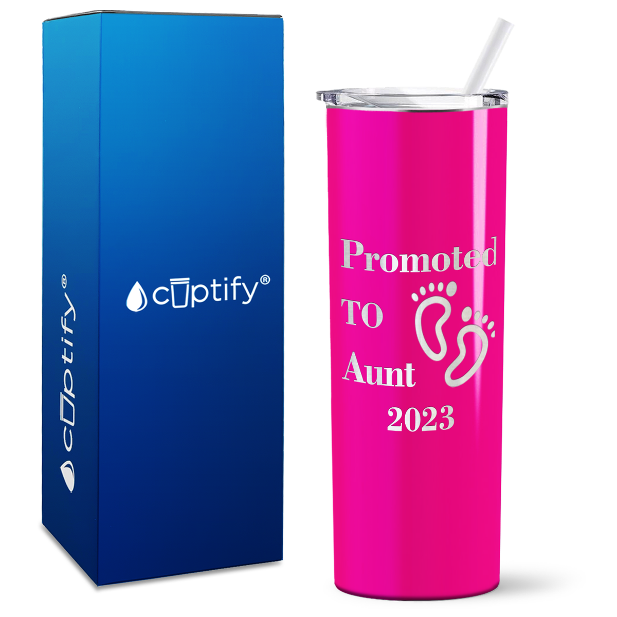 Promoted to Aunt 20oz Skinny Tumbler