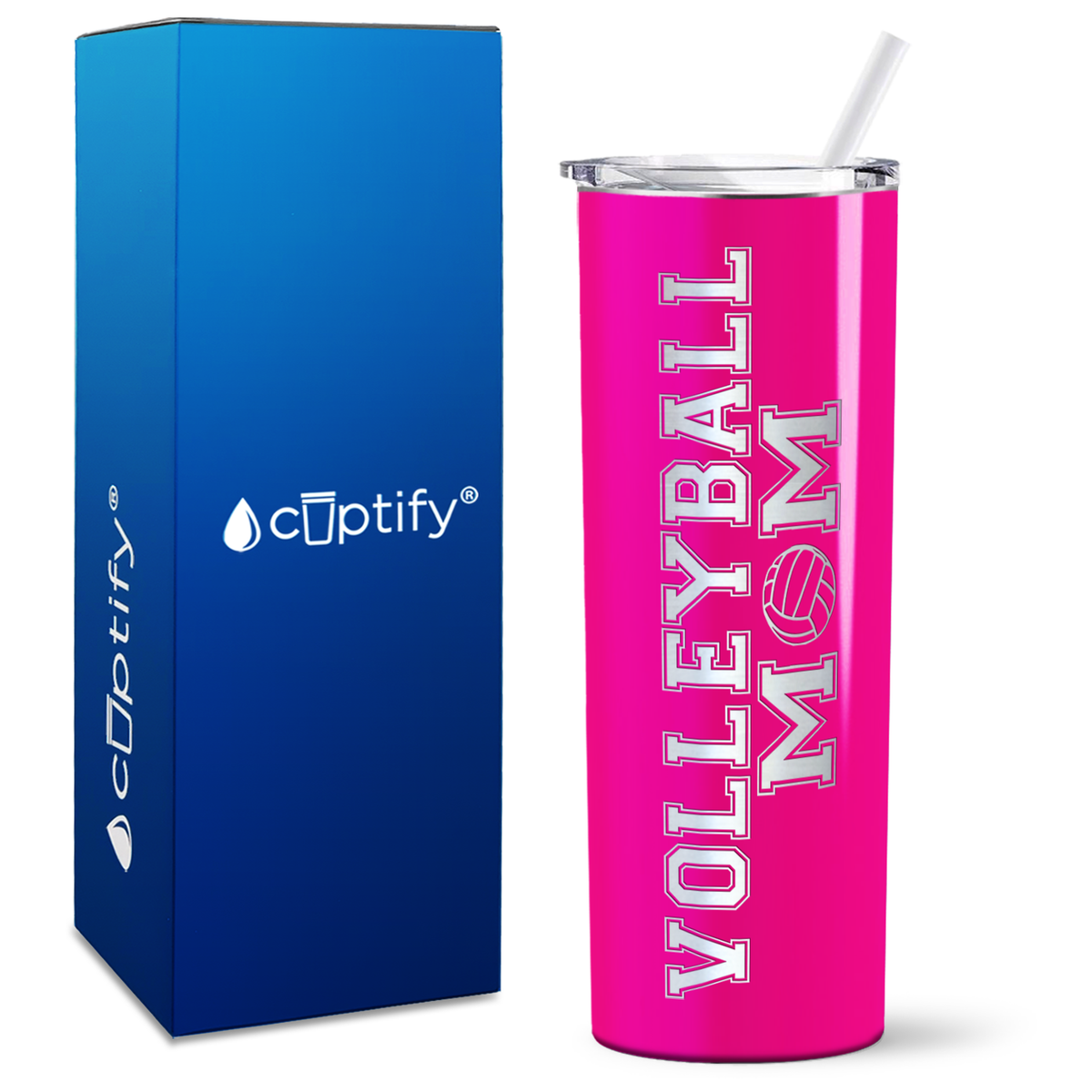Volleyball Mom on 20oz Skinny Tumbler