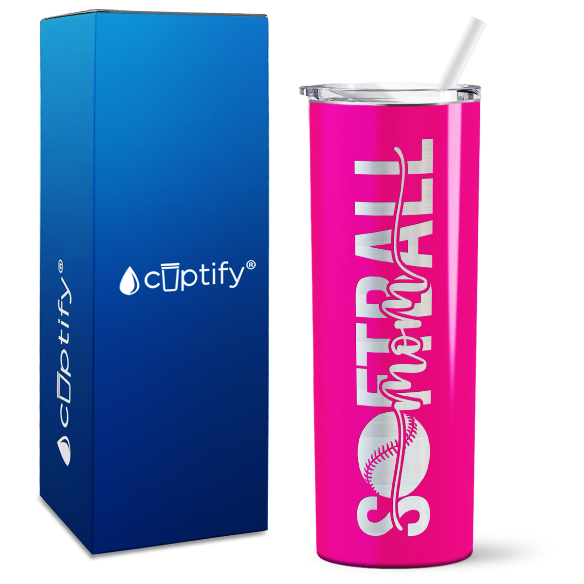 Softball Mom Swish on 20oz Skinny Tumbler