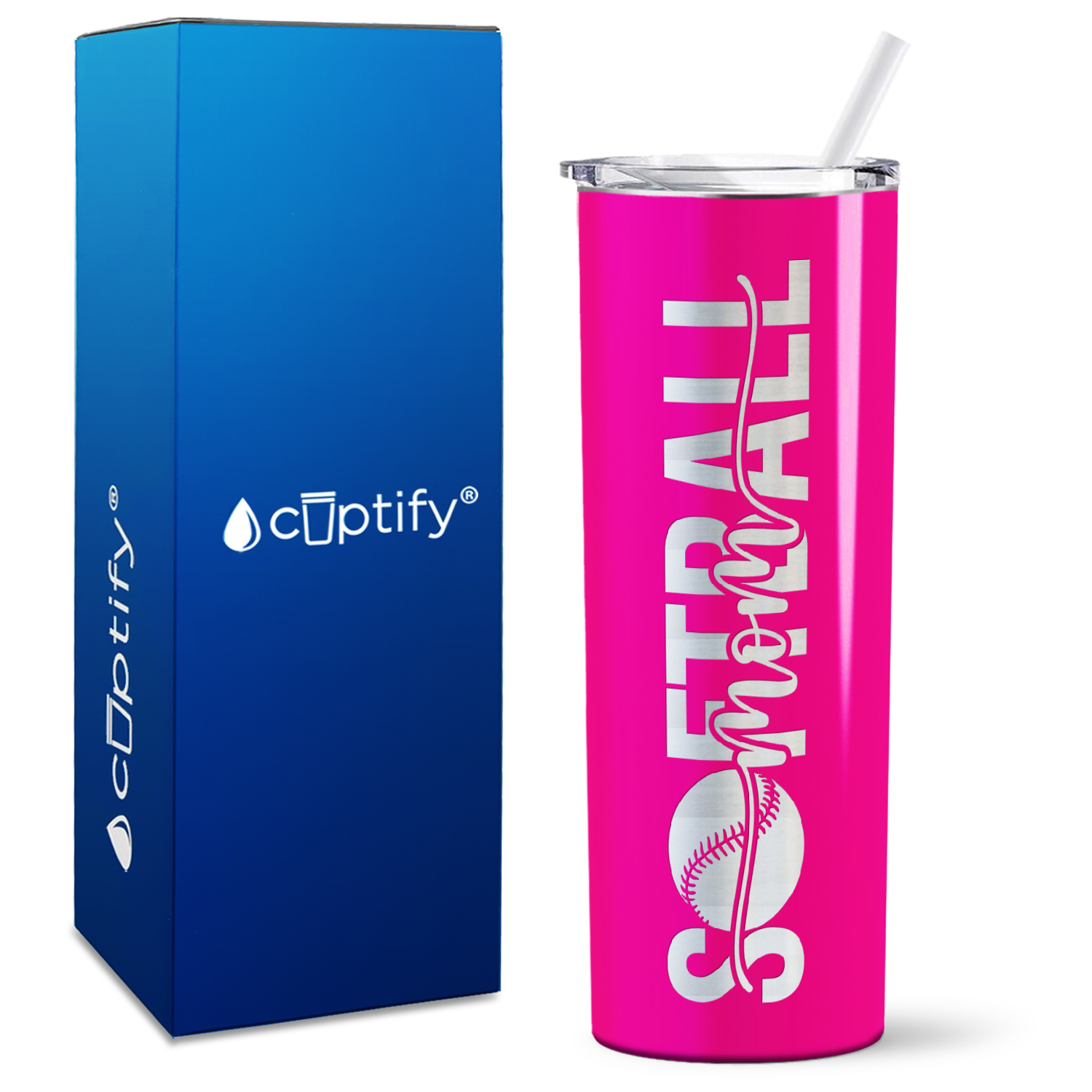 Softball Mom Swish on 20oz Skinny Tumbler