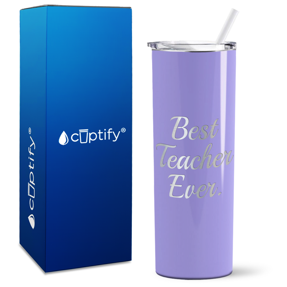Best Teacher Ever on 20oz Skinny Tumbler