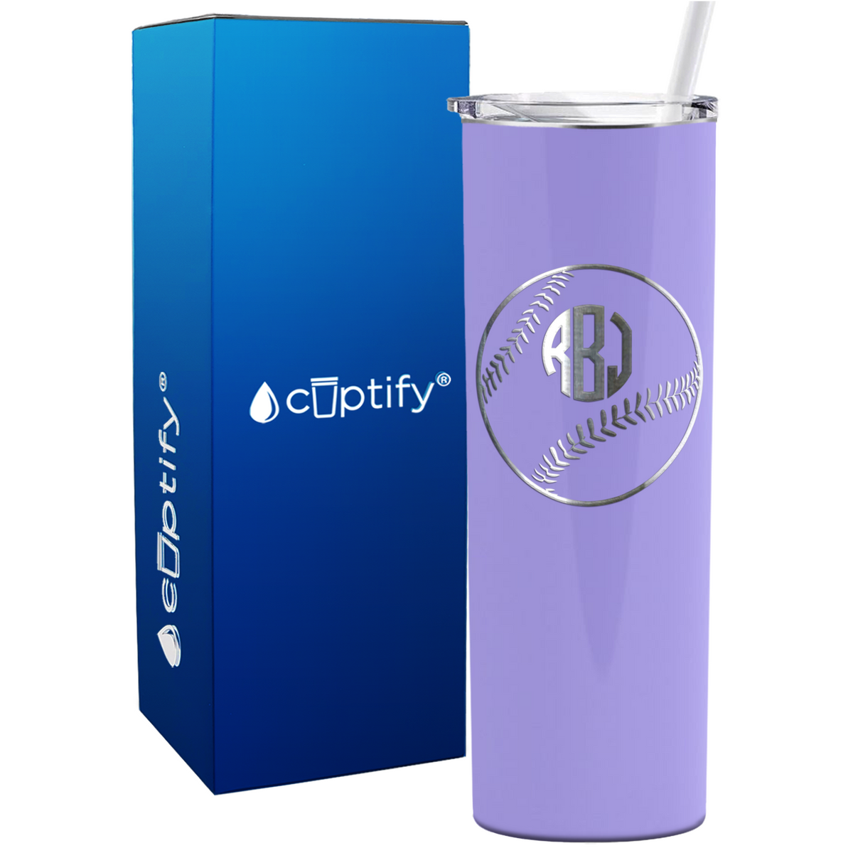 Baseball Monogram Design 20oz Skinny Tumbler