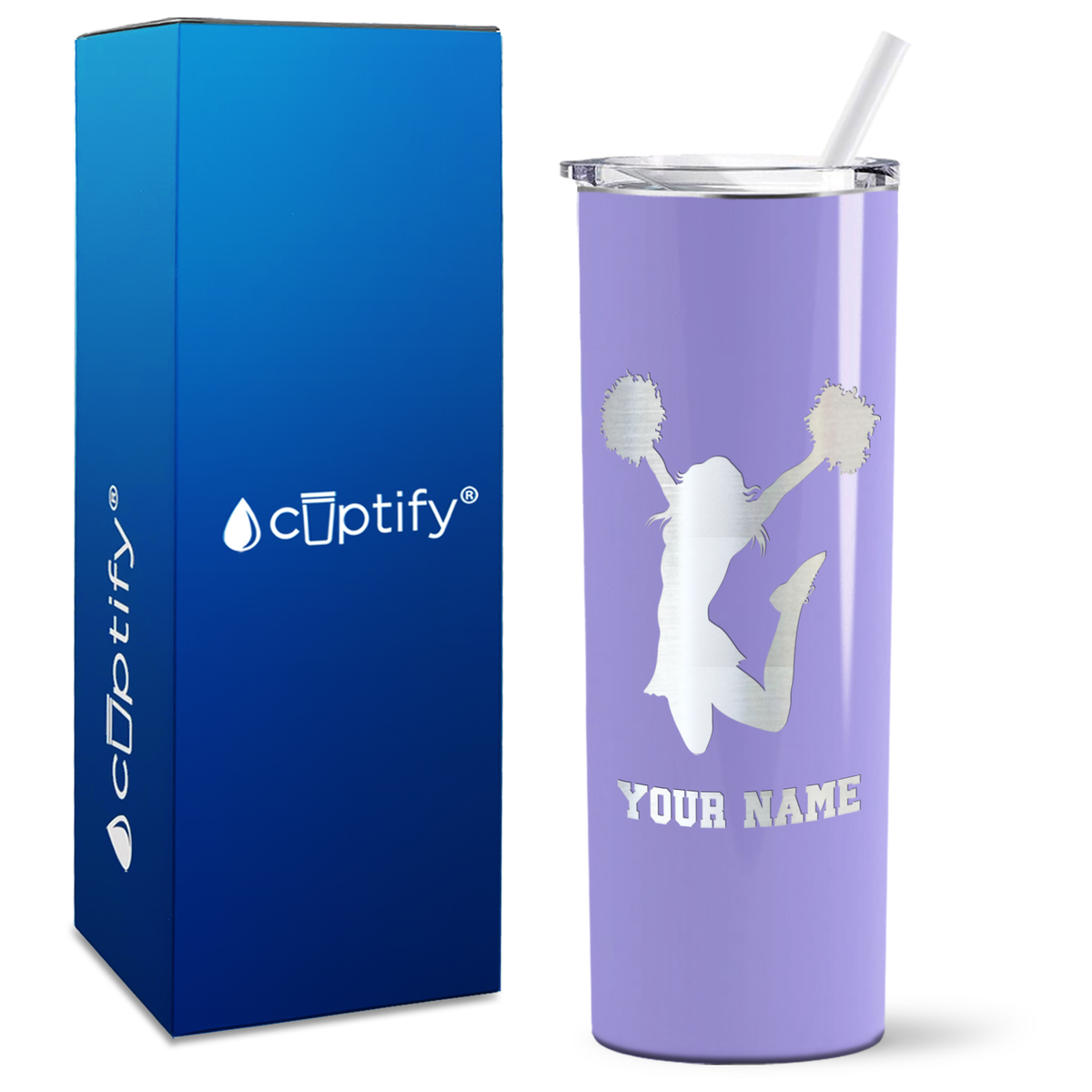 Personalized Cheerleader on 20oz Skinny Tumbler