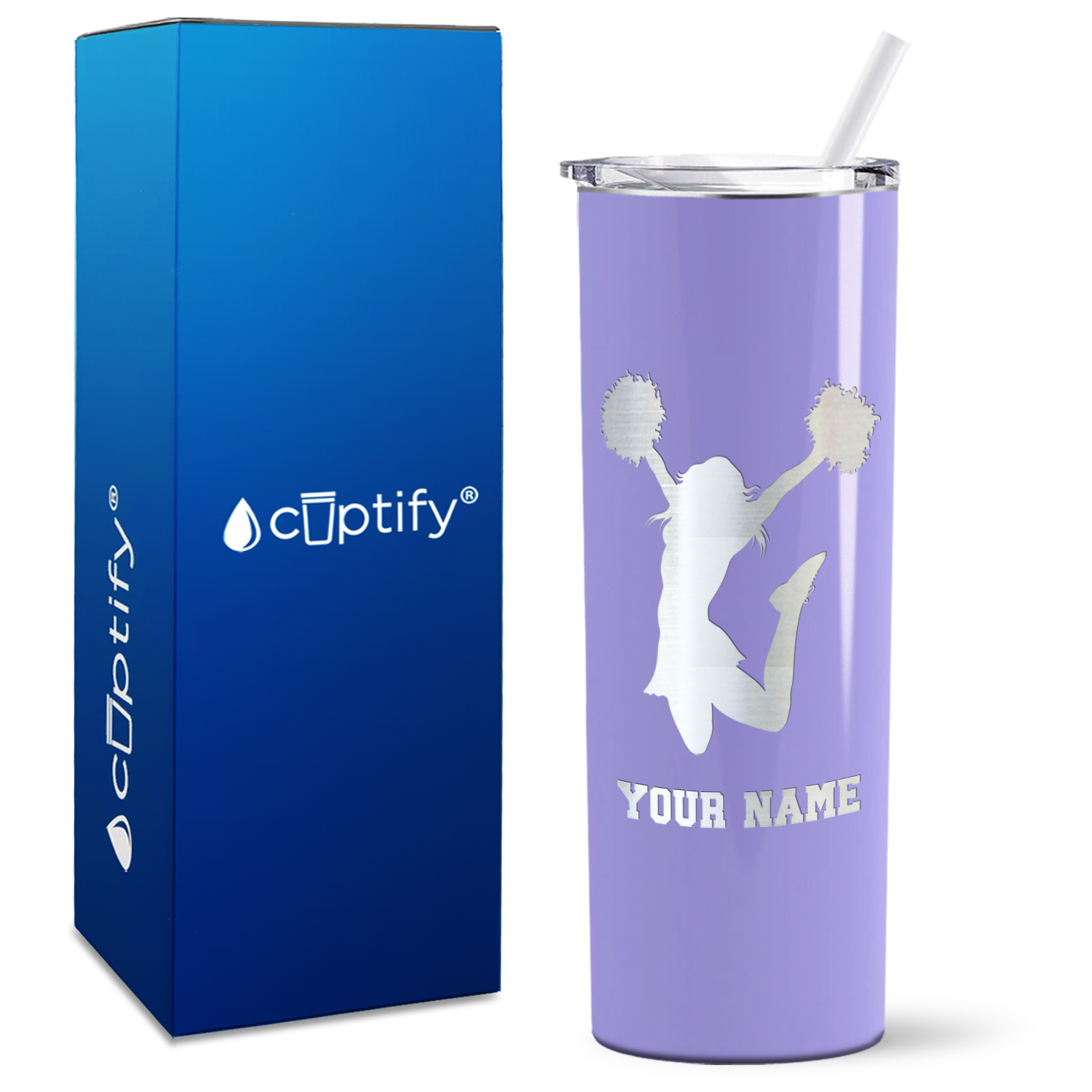 Personalized Cheerleader on 20oz Skinny Tumbler