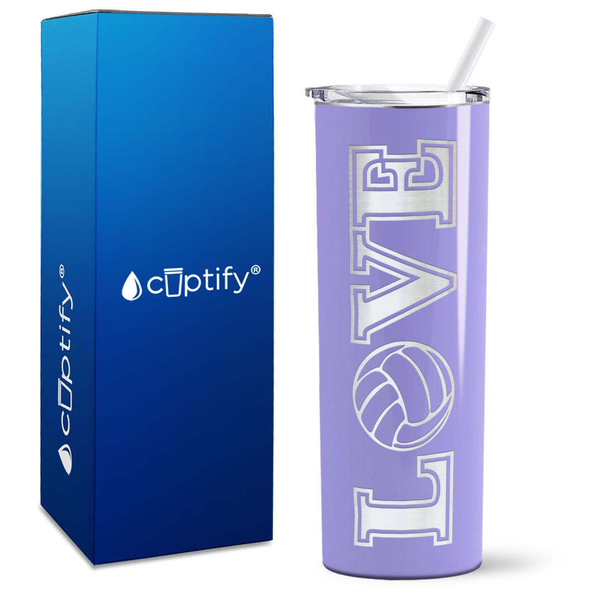 LOVE Volleyball on 20oz Skinny Tumbler
