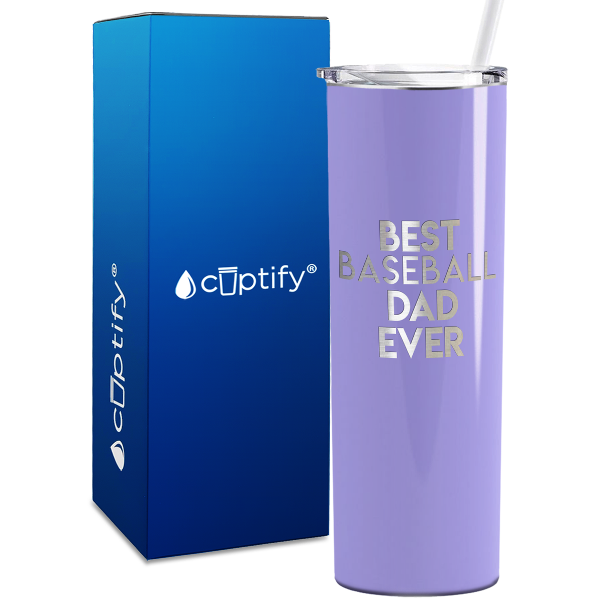 Best Baseball Dad Ever 20oz Skinny Tumbler