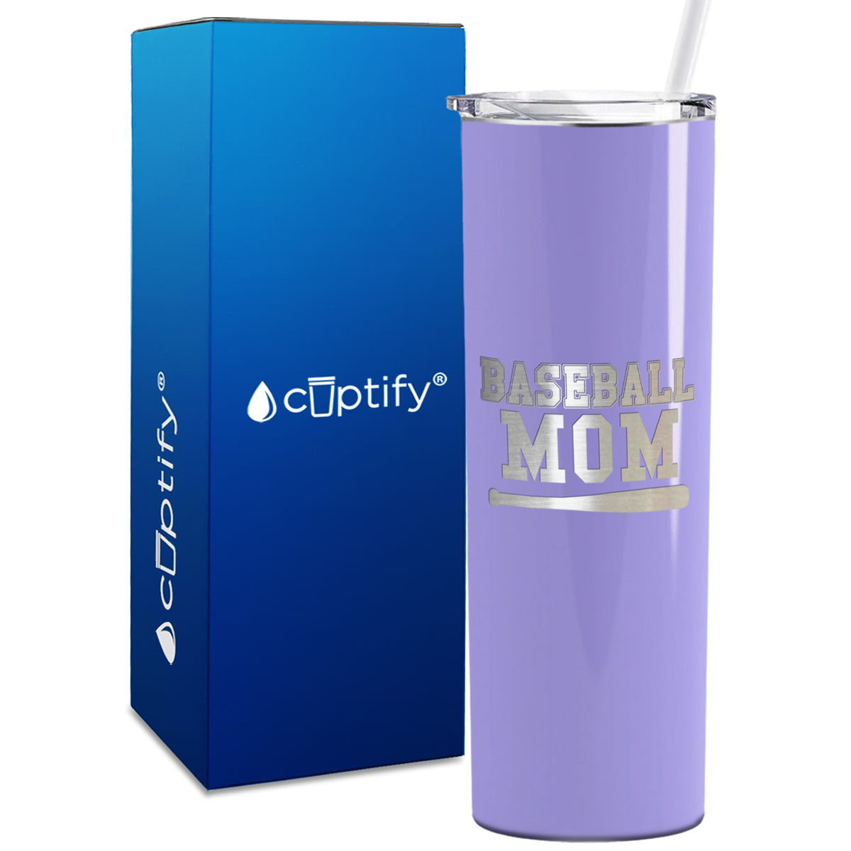 Baseball Mom Bat 20oz Skinny Tumbler