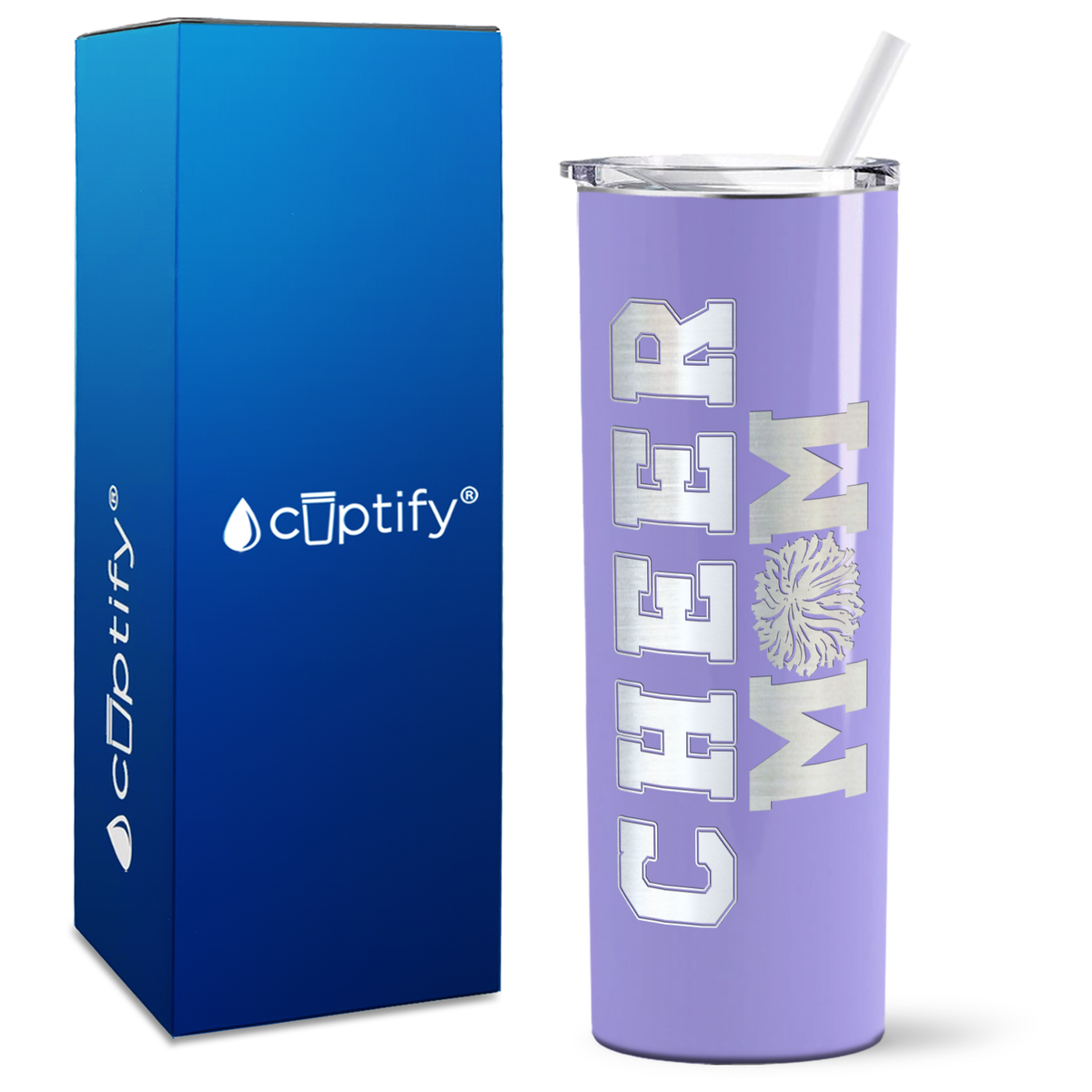 Cheer Mom on 20oz Skinny Tumbler
