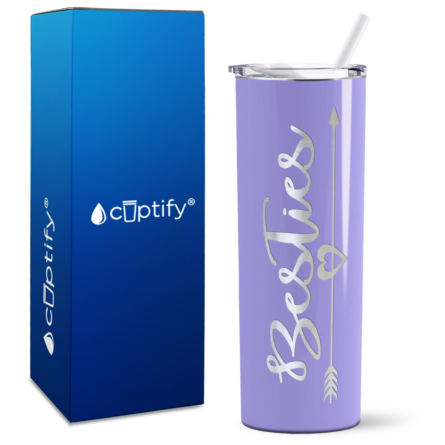 Best Friend Besties on 20oz Skinny Tumbler