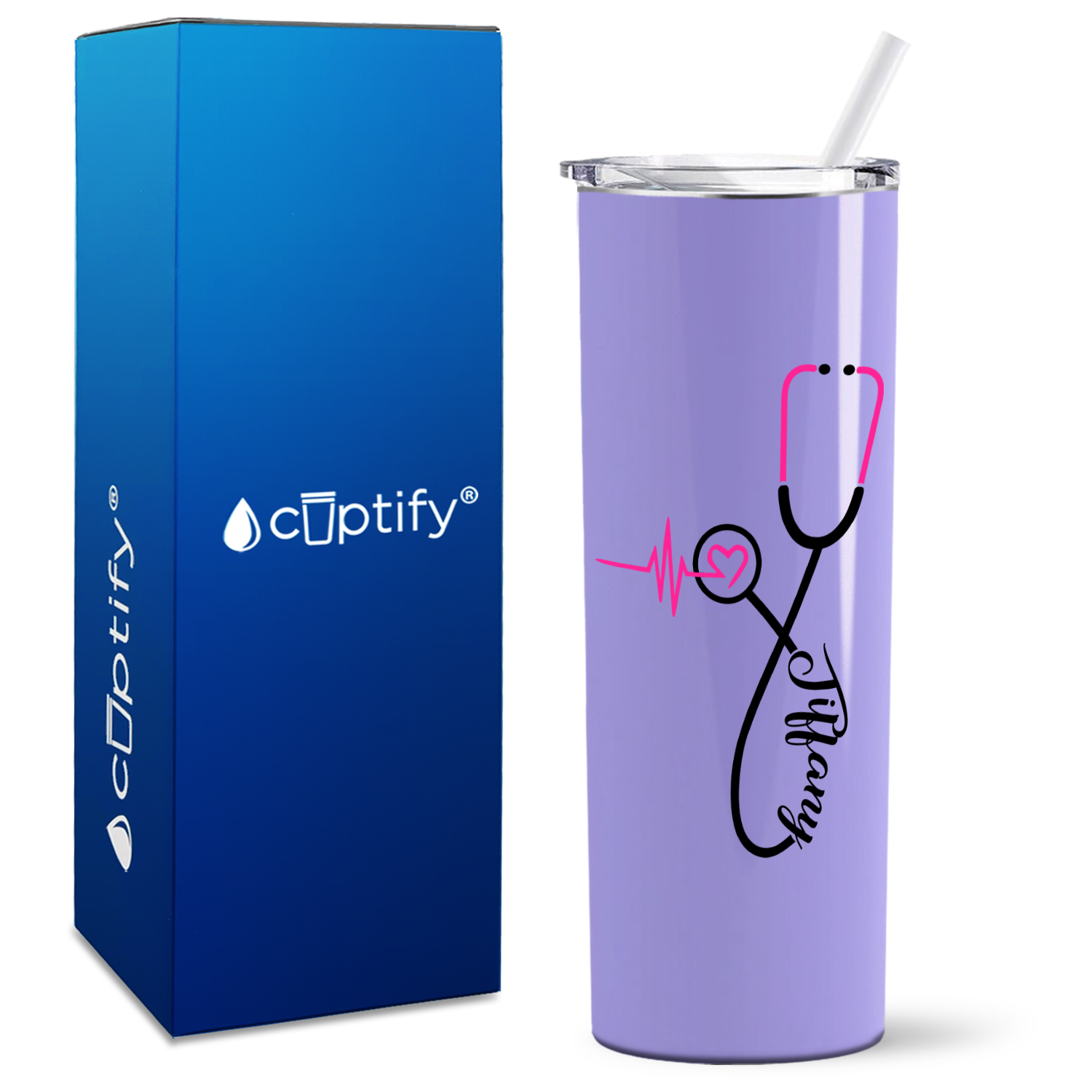 Personalized Nursing Stethoscope on Skinny Tumbler