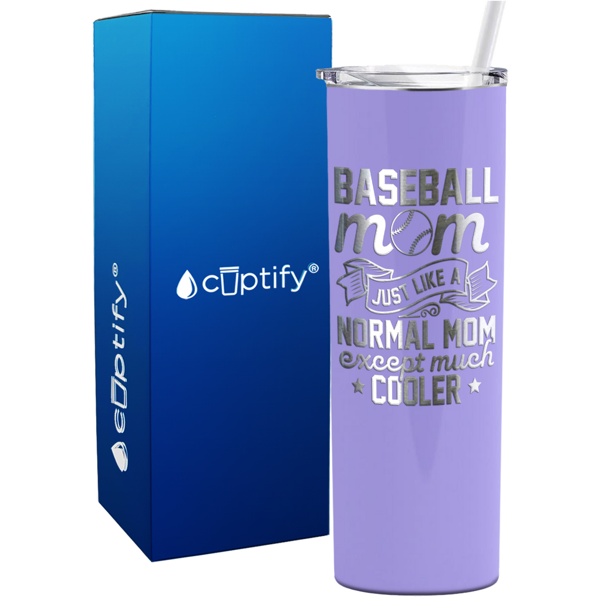 Baseball Mom Just Like a Normal Mom  on 20oz Skinny Stainless Steel Tumbler