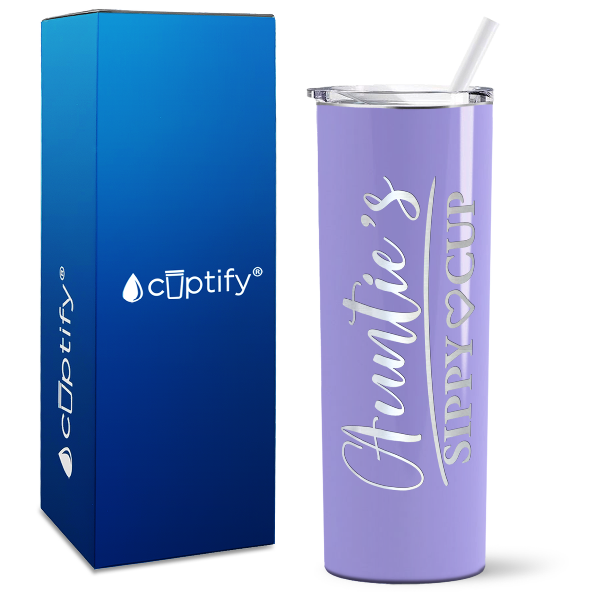 Auntie's Sippy Cup on 20oz Skinny 20oz Tumbler